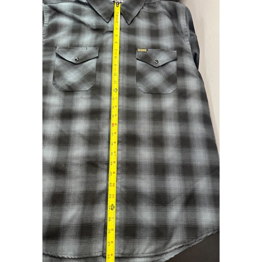 Dixxon Flannel The Storm Plaid Shirt Black Gray Long Sleeve Pearl Snap - Large - Picture 6 of 6